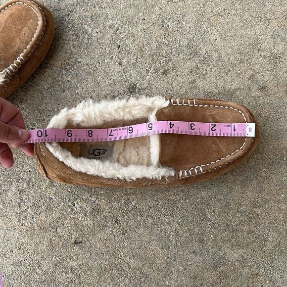 Ugg Ansley Chestnut Brown Suede Moccasin Slippers Women’s Sz 8 - Picture 10 of 11